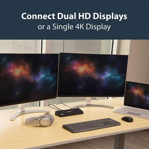 Startech Docking Station USB 3.0 para Dos Monitores con HDMI y DisplayPort 4K