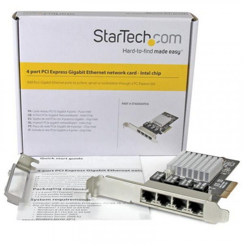 Startech Tarjeta de Red PCI Express Ethernet Gigabit con 4 Puertos RJ45 Chipset Intel i350