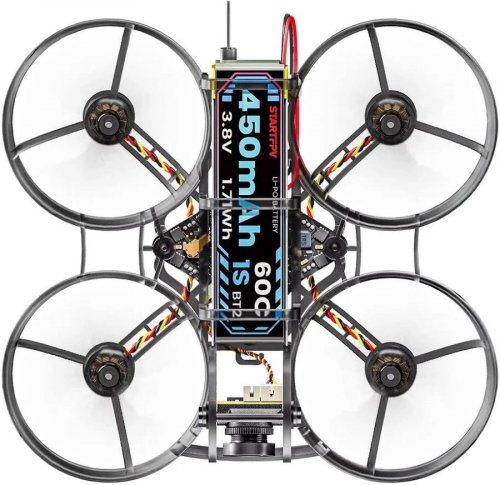 STARTRC STARTRC R8 80mm 1S Tiny Whoop cuatricóptero Micro FPV Drone de carreras ELRS BNF 5.8GHz 400mW VTX a bordo con motores 0802 20000KV