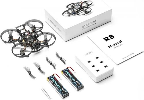 STARTRC STARTRC R8 80mm 1S Tiny Whoop cuatricóptero Micro FPV Drone de carreras ELRS BNF 5.8GHz 400mW VTX a bordo con motores 0802 20000KV