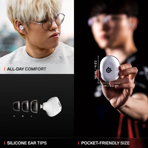 SteelSeries Arctis GameBuds Auriculares Inalámbricos Bluetooth Cancelación de Ruido para PS5 Blancos