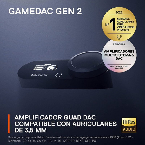SteelSeries GameDAC Gen 2 Amplificador de Audio de Alta Resolución