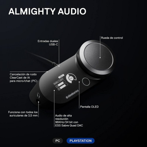 SteelSeries GameDAC Gen 2 Amplificador de Audio de Alta Resolución