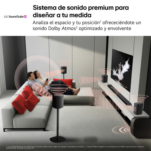 Subwoofer Inalámbrico LG Sound Suite W7, graves profundos, woofer 8