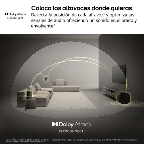 Subwoofer Inalámbrico LG Sound Suite W7, graves profundos, woofer 8