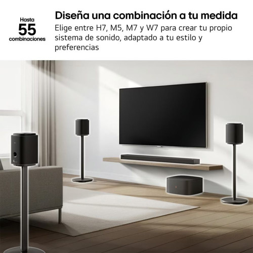 Subwoofer Inalámbrico LG Sound Suite W7, graves profundos, woofer 8
