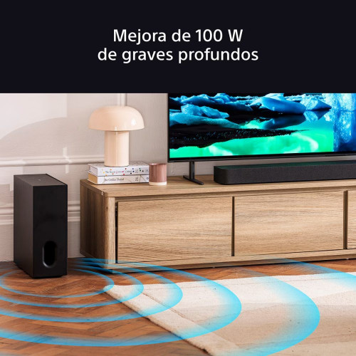 Subwoofer inalámbrico Sony BRAVIA Theatre Sub 7, 100W, graves profundos y sonido mejorado. Diseño compacto, combinable con barras y altavoces. Negro
