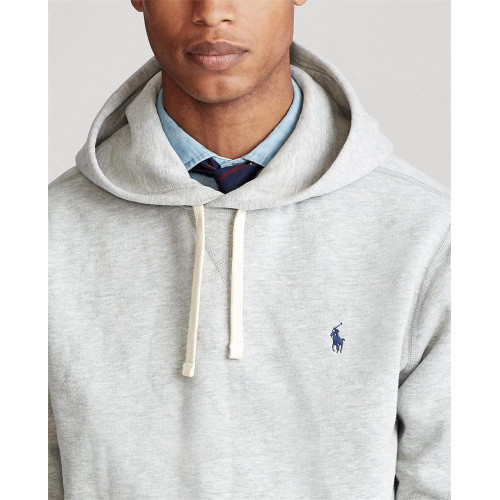 Sudadera con capucha de hombre de algodón con logo Gris claro
