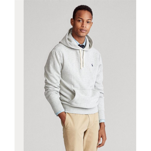Sudadera con capucha de hombre de algodón con logo Gris claro
