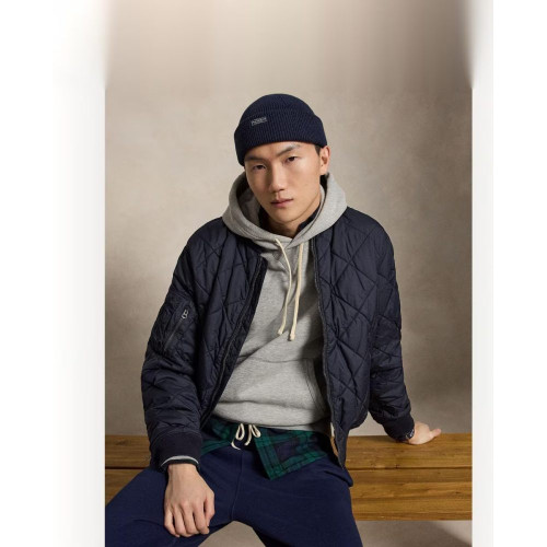 Sudadera con capucha de hombre de algodón con logo Gris claro