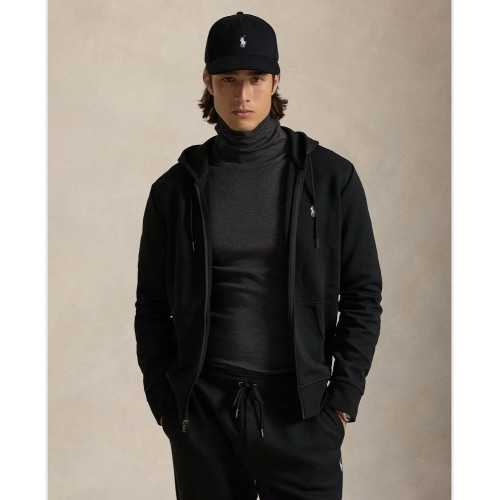 Sudadera de hombre con capucha y cremallera Negro