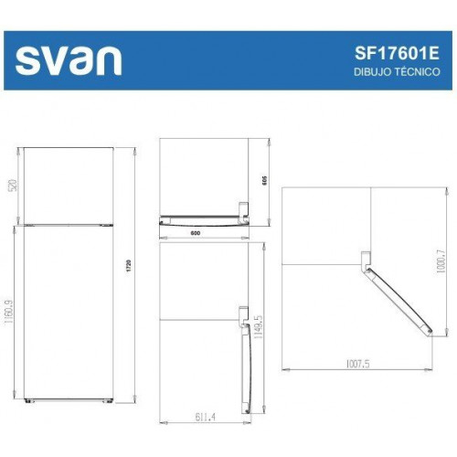 SVAN SF17601E Blanco - Frigorífico Dos Puertas Cíclico