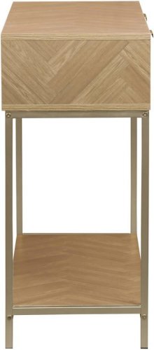 Sweeek Consola de madera con efecto espiga y 2 cajones