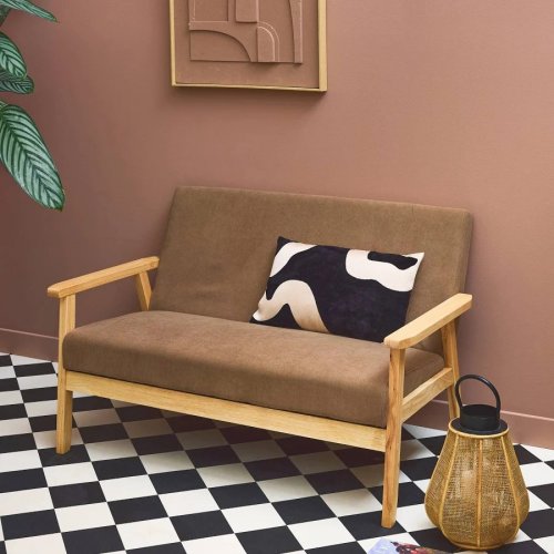 Sweeek Sofá banco patas de madera
