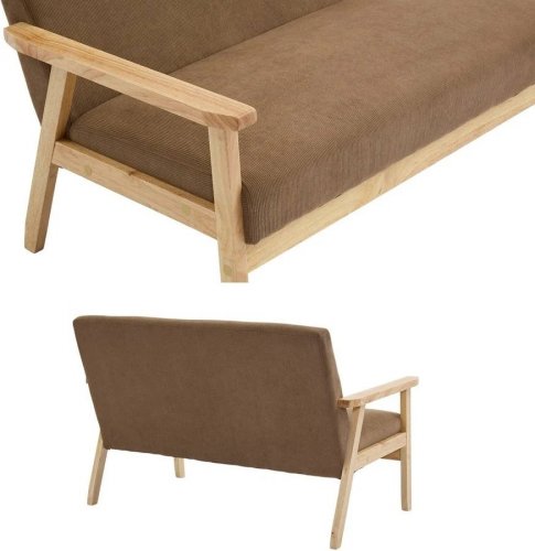 Sweeek Sofá banco patas de madera