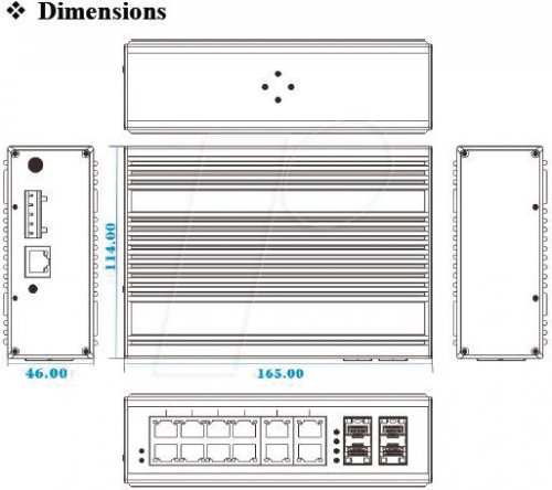 Switch, 16 puertos, Gigabit Ethernet, PoE+, SFP