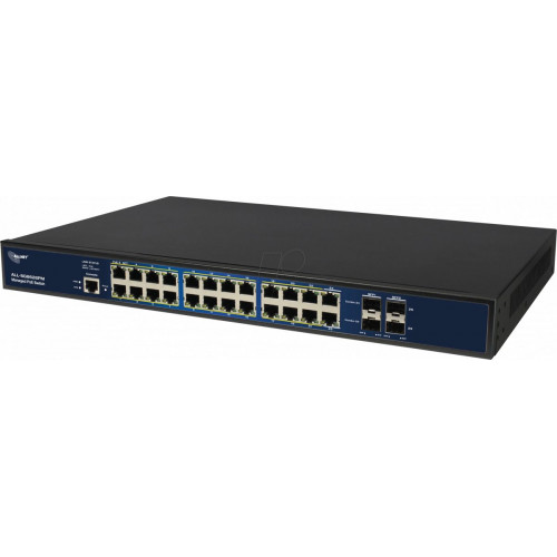 Switch, 26 puertos, Gigabit Ethernet, PoE+, SFP, RJ45/SFP