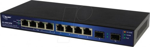 Switch, 8 puertos, Gigabit Ethernet, PoE, 2xSFP