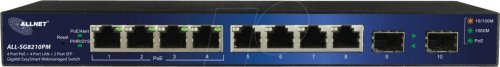 Switch, 8 puertos, Gigabit Ethernet, PoE, 2xSFP