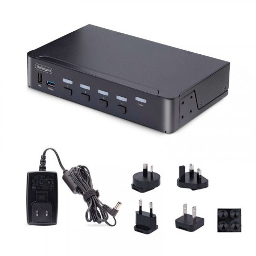 Switch KVM DisplayPort StarTech.com 4 Puertos 8K60 USB 3.0/2.0 Botones HDR AV Independiente