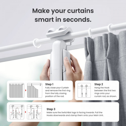 SwitchBot Curtain 3 Rod Type 1 Solar Combo