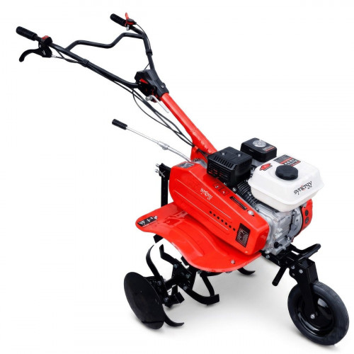 Synergy Motoazada Gasolina 208cc 7,5CV 4T OHV – 90cm Regulable, 3 Marchas, Ruedas 400x8 y Kit Agrícola con Asurcador