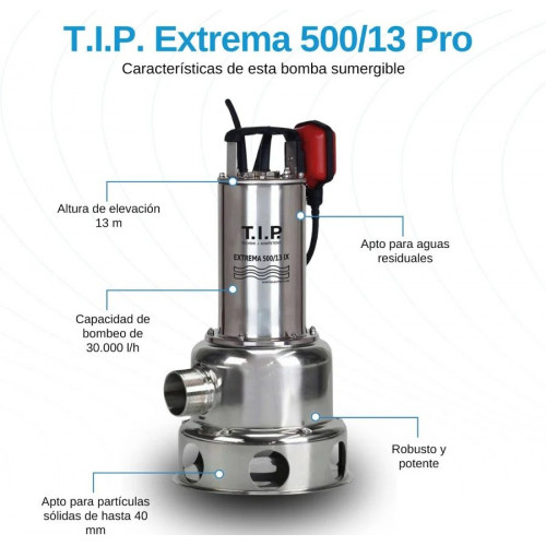 T.I.P Bomba de construcción para aguas residuales Extrema 500/13 IX TIP Pumpen 30171