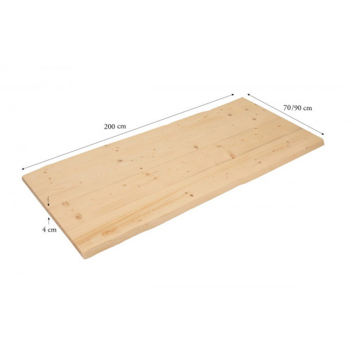 Tablero macizo de abeto 80/90x200x4,5cm tarugo 2 lados bruto
