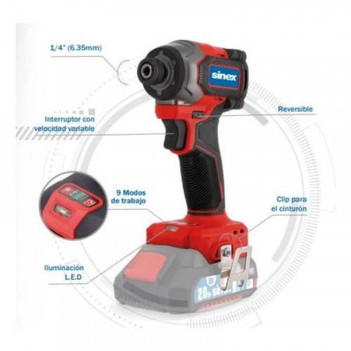 Taladro atornillador percutor a batería 80 Nm. TB 80-25 SINEX