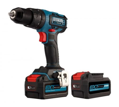 Taladro percutor 18 V brushless 2 baterías 4 ah Erbauer