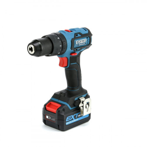 Taladro percutor 18V con batería 4Ah Brushless + maletín 49 accesorios Erbauer