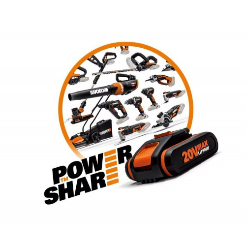 Taladro Percutor a Batería 20 V WX352 PowerShare 2 baterías + maletín