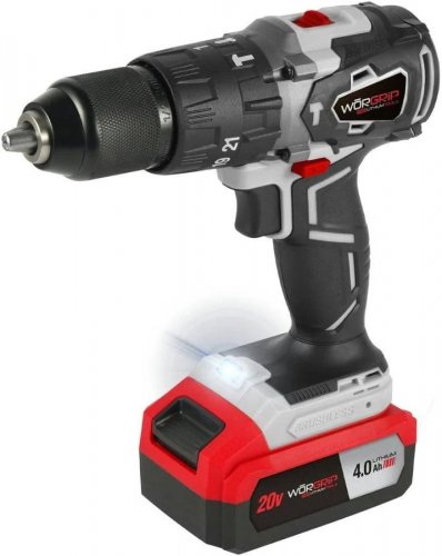 Taladro Percutor Brushless worgrip 20v 1 Batería 4.0ah