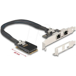 Tarjeta de red, miniPCIe I/O, Gigabit Ethernet, 2x RJ45