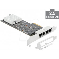 Tarjeta de red, PCI Express, 2,5 Gigabit Ethernet, 4 RJ45