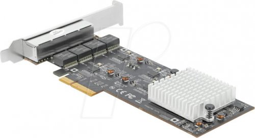 Tarjeta de red, PCI Express, 2,5 Gigabit Ethernet, 4 RJ45
