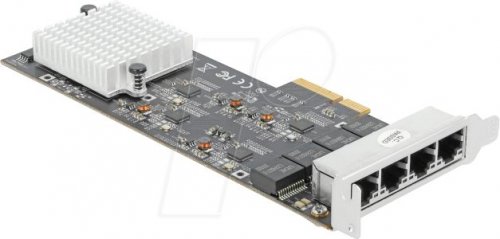 Tarjeta de red, PCI Express, 2,5 Gigabit Ethernet, 4 RJ45