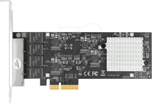 Tarjeta de red, PCI Express, 2,5 Gigabit Ethernet, 4 RJ45
