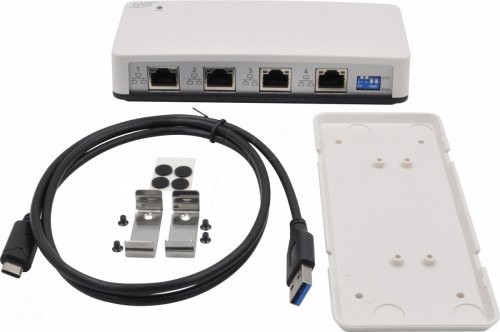 Tarjeta de red, USB 3.0, Gigabit Ethernet, 4x RJ45