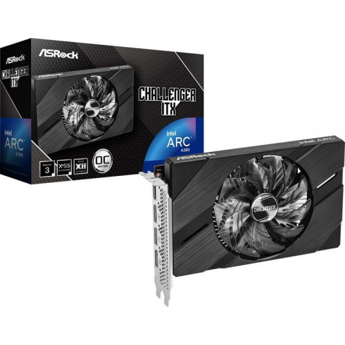 Tarjeta Gráfica Asrock Arc A380 Challenger OC 6GB GDDR6 Mini ITX alto rendimiento