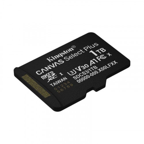 Tarjeta MicroSD Kingston Canvas Select Plus 1TB Clase 10 UHS-I V30 A1 150MB/s Negra