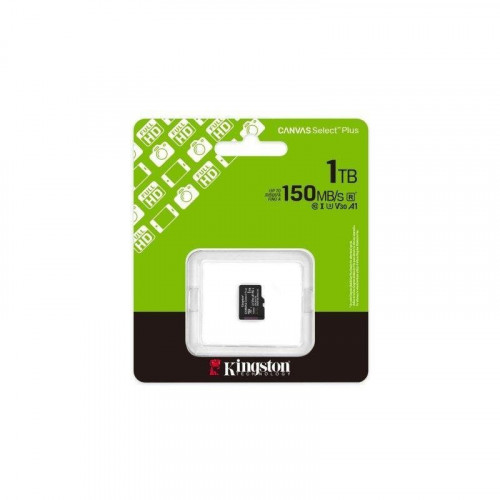 Tarjeta MicroSD Kingston Canvas Select Plus 1TB Clase 10 UHS-I V30 A1 150MB/s Negra