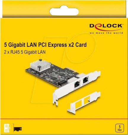 Tarjeta PCI Express x2 a 2 x RJ45 5 Gigabit LAN