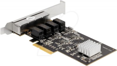 Tarjeta PCI Express x4 a 4 x RJ45 Gigabit LAN