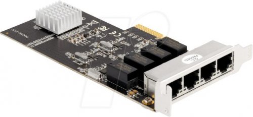 Tarjeta PCI Express x4 a 4 x RJ45 Gigabit LAN
