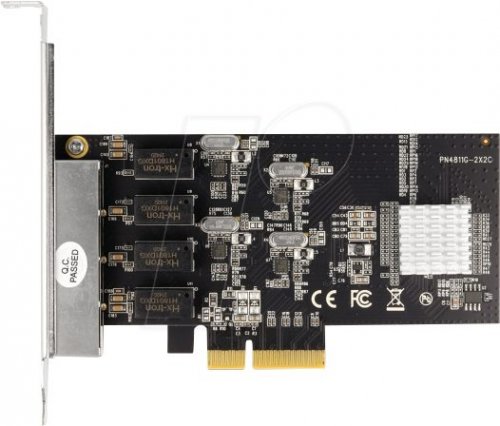Tarjeta PCI Express x4 a 4 x RJ45 Gigabit LAN