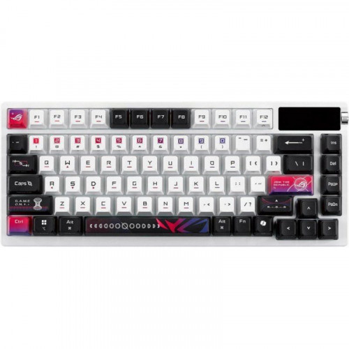 Teclado ASUS ROG Azoth X Blanco 75% OLED RGB Wireless NX Snow V2 Macros PBT QWERTY Layout USA