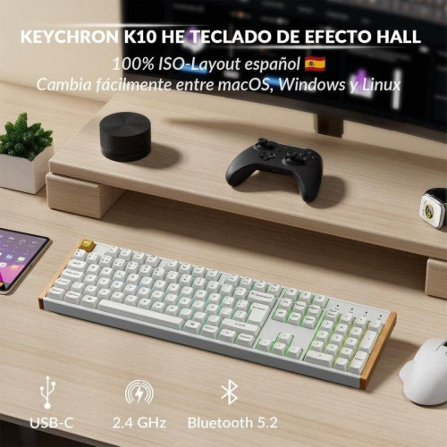Teclado Keychron K10 HE magnético Hall Effect ISO-ES inalámbrico RGB programable