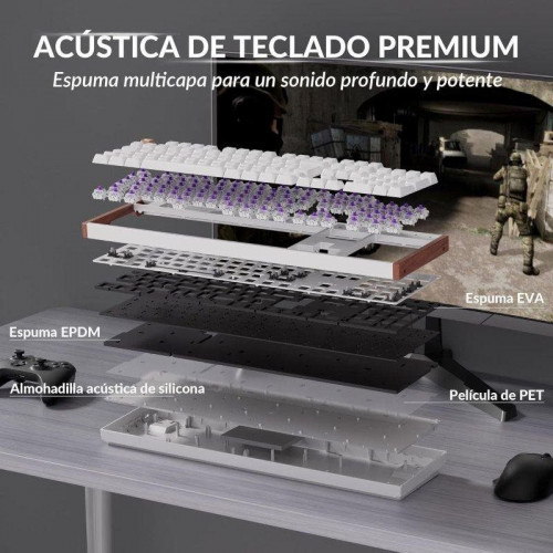 Teclado Keychron K10 HE magnético Hall Effect ISO-ES inalámbrico RGB programable