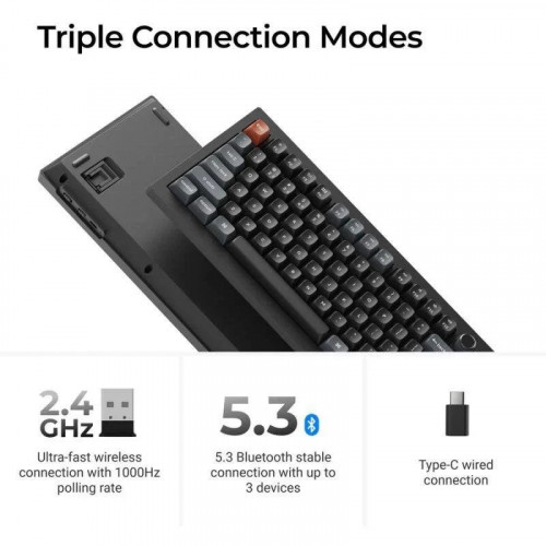 Teclado Keychron V6 Ultra 8K mecánico inalámbrico RGB con switches hot-swappable